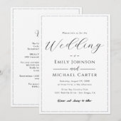 All-In-One Simple Classic Black & White Wedding In Kaart (Voorkant / Achterkant)