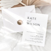 All-in-One Simple Classic Black & White Wedding Kaart