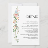 All-In-One Simple Classic wild flowers Wedding Kaart (Achterkant)