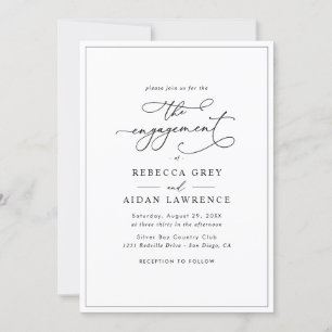 All-in-One Simple Classic Zwart-wit Verloving Kaart