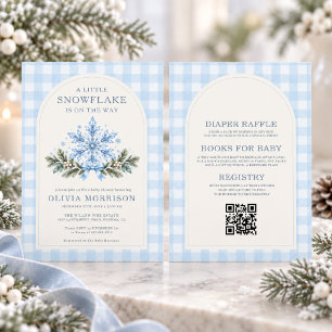 All in One Sneeuwvlok Winter Baby Shower Kaart