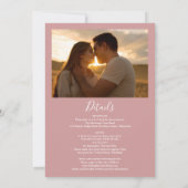 All In One Stof Roze Groene Lichte Foto Bruiloft Kaart (Achterkant)