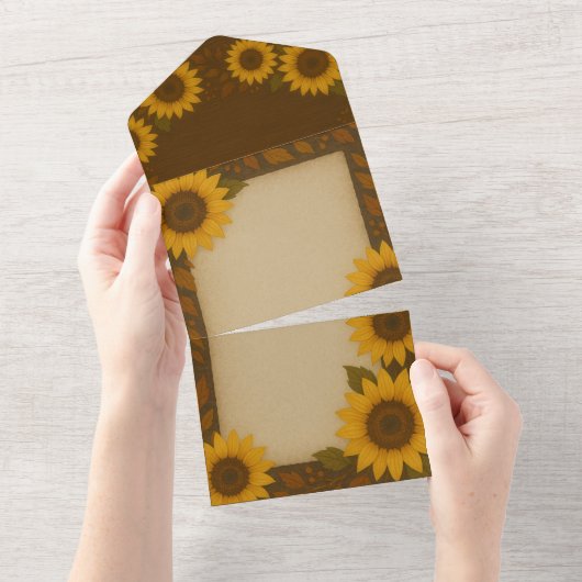 All-In-One Sunflower Invitation All In One Uitnodiging (Afscheurbaar)