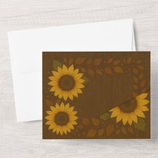 All-In-One Sunflower Invitation All In One Uitnodiging (Achterkant)