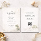 All in One Sweet Little Dragon Baby Shower Kaart
