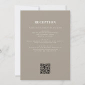 All in One Taupe Wilde Bloem QR Code Bruiloft  Kaart (Achterkant)