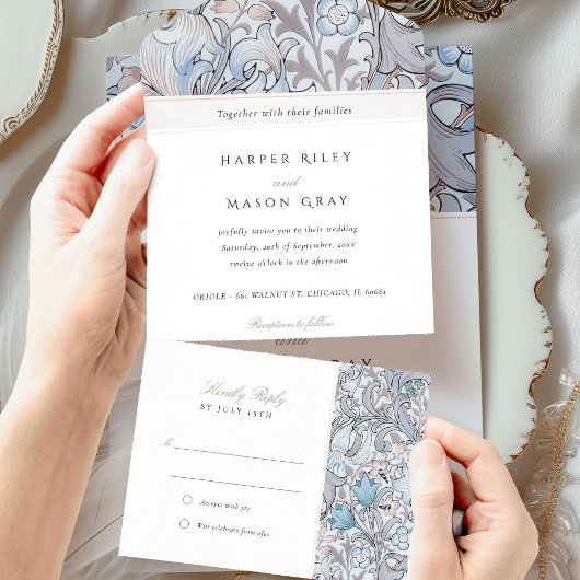 All-in-One tear-away RSVP-uitnodiging All In One Uitnodiging