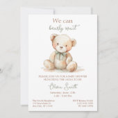 All-in-One Teddybeer Babyshower Uitnodiging (Voorkant)