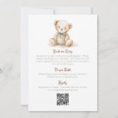 All-in-One Teddybeer Babyshower Uitnodiging (Achterkant)