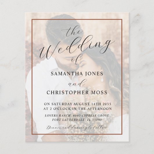 All-in-One Terracotta Photo Wedding Invitation (Voorkant)