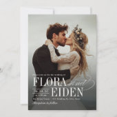All in One Timeless Typography 3 photo Wedding Kaart (Voorkant)