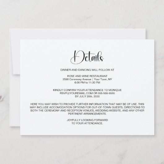 All in One Tropical Hibiscus Wedding Kaart (Achterkant)