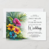 All in One Tropical Hibiscus Wedding Kaart (Voorkant)