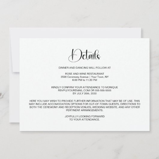 All in One Tropical Hibiscus Wedding Kaart (Achterkant)