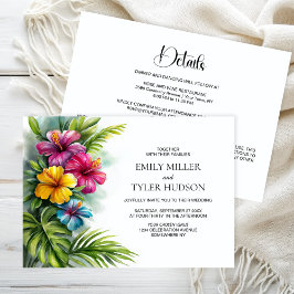 All in One Tropische Bloemen Groene Huwelijksdecor Kaart