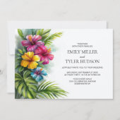 All in One Tropische Bloemen Groene Huwelijksdecor Kaart (Voorkant)