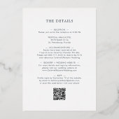 All in One Trouw Boho Bloemstuk Echte Rozen Goudkl Folie Uitnodiging (Achterkant)