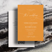 All In One Trouw Bold Elegant Script Oranje Kaart