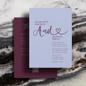 All In One Trouw Bold Periwinkle Plum Hart Kaart