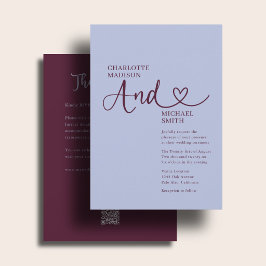 All In One Trouw Bold Periwinkle Plum Hart Kaart