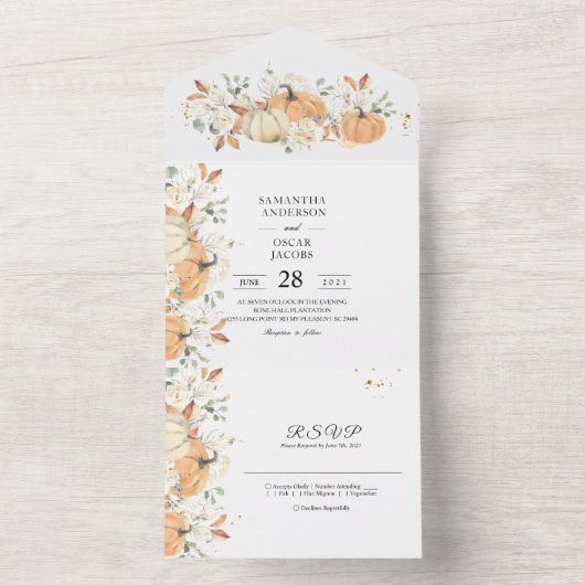 All-in-One Trouw Uitnodiging | Rustic Herfst (Binnen)