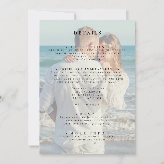 ALL in ONE Trouwkleding op maat Dusty Blue Kaart (Achterkant)