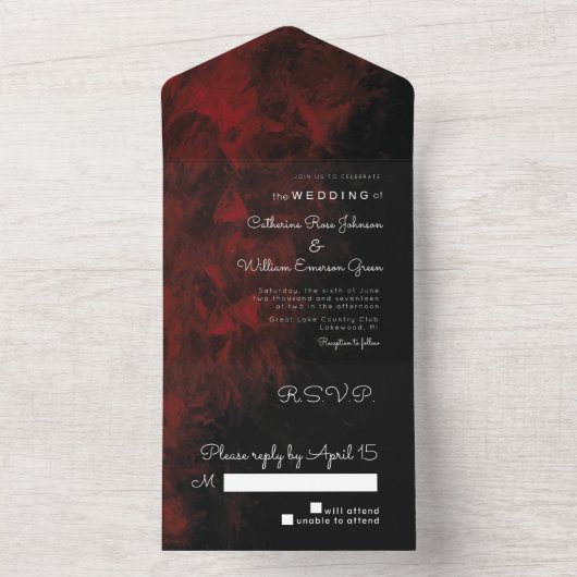 All-in-One Trouwuitnodiging All In One Uitnodiging (Binnen)