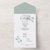 All-in-One Trouwuitnodiging Minimaal Groen Eucalyp All In One Uitnodiging (Binnen)