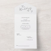 All-in-one trouwuitnodiging minimalistisch modern. all in one uitnodiging (Binnen)
