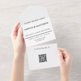 All-in-One Trouwuitnodiging QR-code All In One Uitnodiging