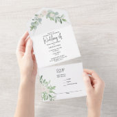 All-in-One Trouwuitnodiging Waterverf Bloem All In One Uitnodiging (Afscheurbaar)