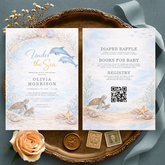 All in One Under the Sea Baby Shower Kaart