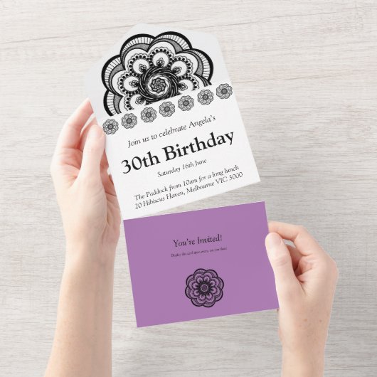 All in One Verjaardag Uitnodigen All In One Uitnodiging (Afscheurbaar)