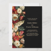 All in One Vibrant Moody Floral Black Wedding Kaart (Voorkant)