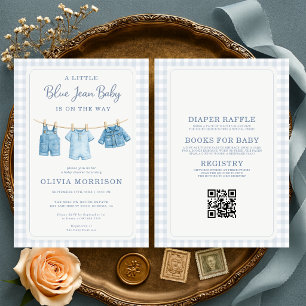 All in One Wasklijn Blauw Jeans Baby Baby Borrel Kaart