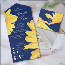 All in One Watercolor Zonnebloemen Trouwuitnodigin