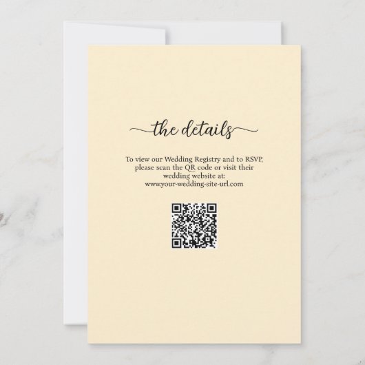 All in One We besloten op Forever QR Code Wedding Kaart (Achterkant)