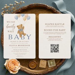 All in One We Can Bearly Wait Baby Shower Kaart