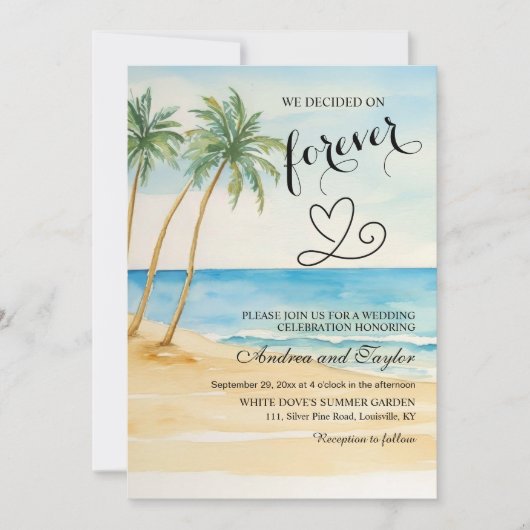 All in One We decided on Forever Beach Palm Trees Kaart (Voorkant)