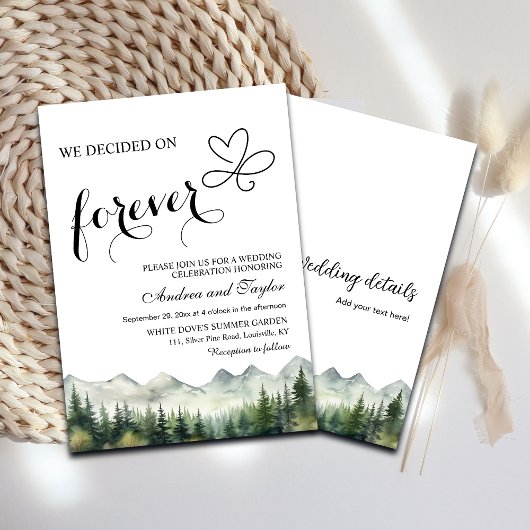 All in One We decided on Forever Casual Wedding Kaart