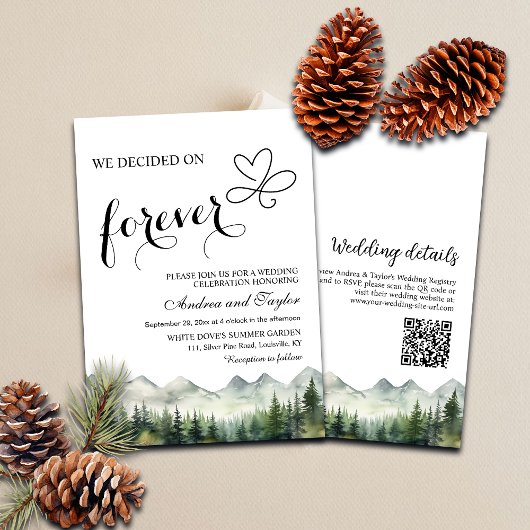 All in One We decided on Forever QR Code Wedding Kaart