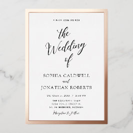 All-in-One Weddenschap Black Roos Gold Folie Uitnodiging