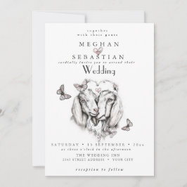 ALL in ONE Wedding Goats in Love Invitation Kaart