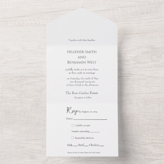 All in one Wedding Invitation Template All In One Uitnodiging (Binnen)