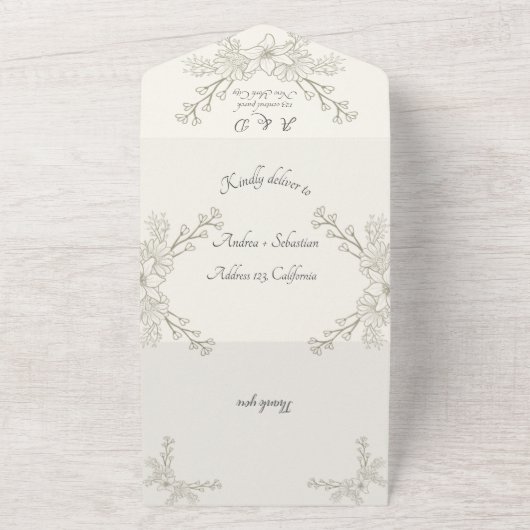 All in One Wedding Invite, template, personalized Uitnodiging (Buitenkant)