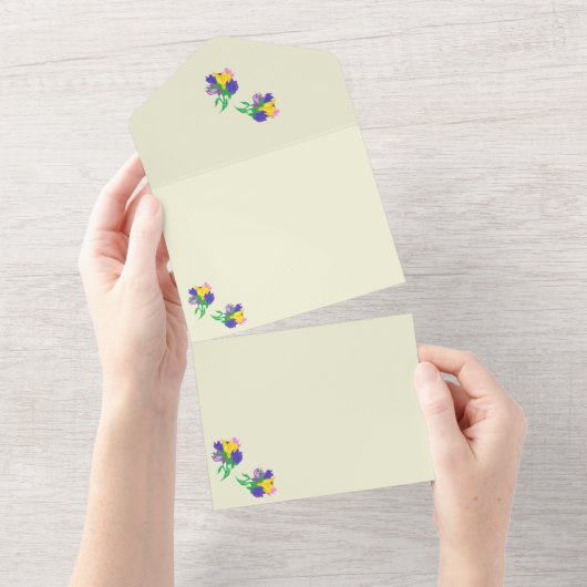 All-in-One Wedding InviteTulips All In One Uitnodiging (Afscheurbaar)