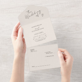 All in One Wedding Nodig Minimalistisch Modern uit Uitnodiging