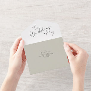All in One Wedding Nodig Minimalistisch Modern uit Uitnodiging