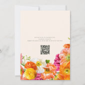all in one wedding qr code orange poppy wedding kaart (Achterkant)