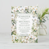 All in One White Orchids Wedding Uitnodigingen (Staand voorkant)